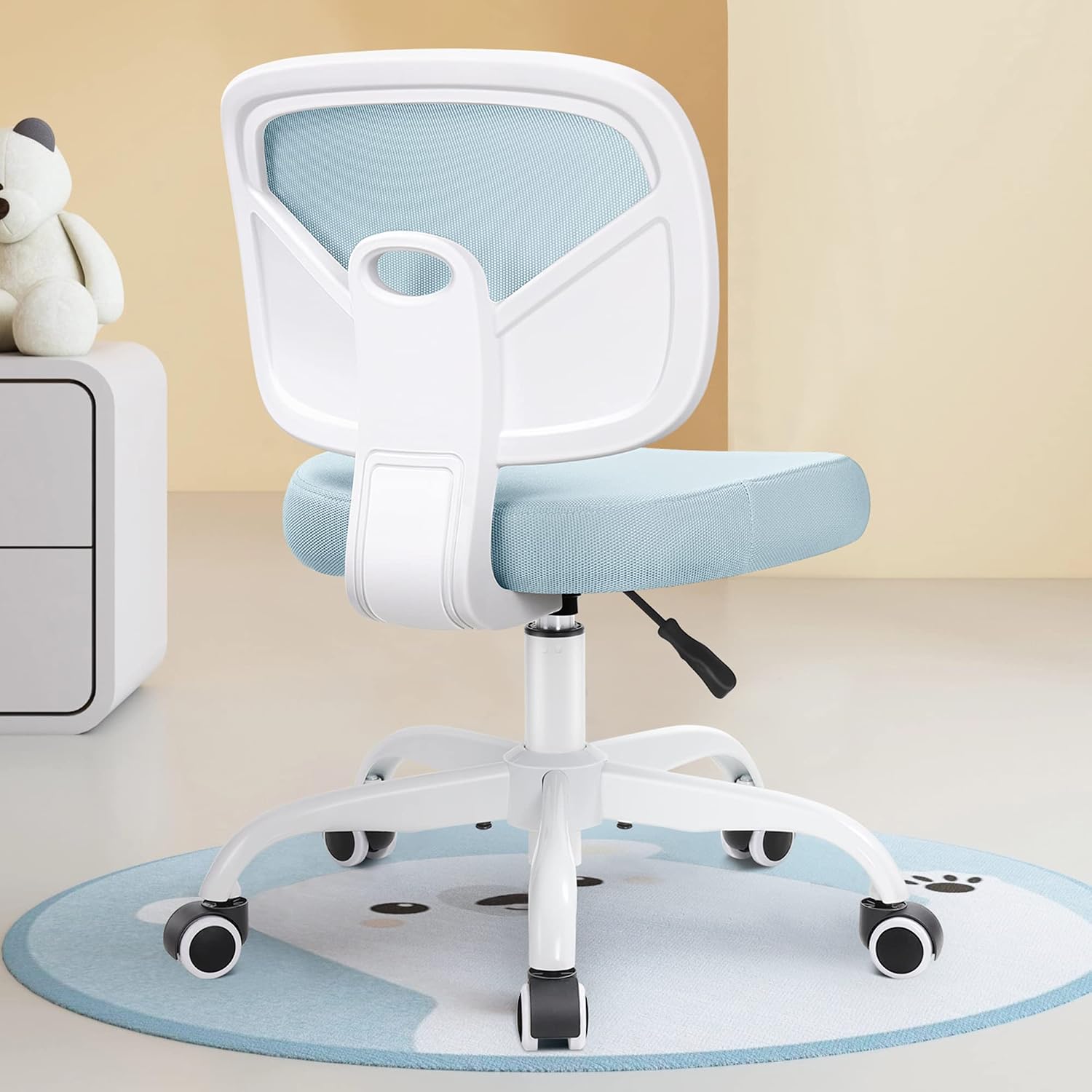 Kids Desk Chair, Pink Study Chair for Boys Girls with Height Adjustable, Swivel Mesh Task Student Chairs for 4-12, Growing Teen Office Chair for Home/School/Office(Light Blue)