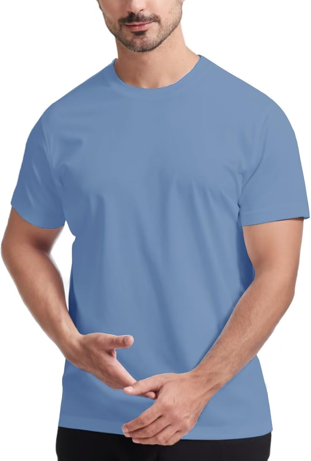 M MAELREG Mens T Shirt Moisture Wicking Short and Long Sleeve Lightweight Casual Crewneck Golf Tee Shirts for Men