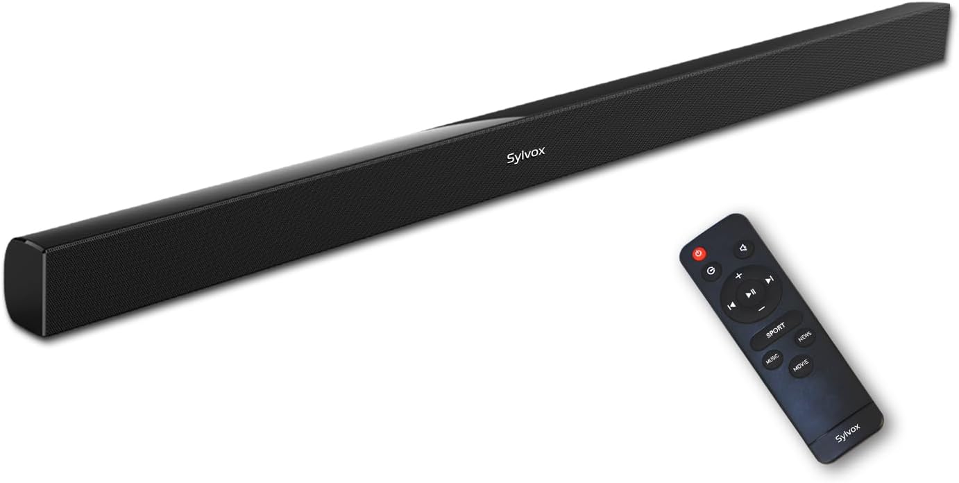 SYLVOX Outdoor Soundbar, IP65 Waterproof 60 Watts Soundbar with HDMI, Optical, AUX, USB and Bluetooth Connection, 38 Inch,Mountable
