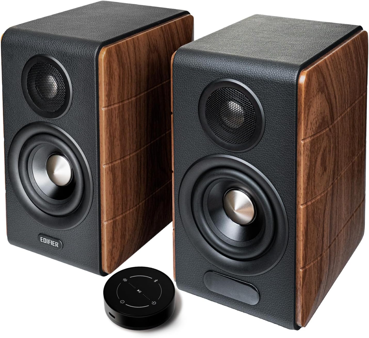 Edifier S880DB MKII Hi-Fi Bookshelf Speakers, 88W RMS, Dark Wood | Premium 2.0 Active Speaker System, Hi-Res Audio with LDAC, Bluetooth/USB-C/Optical/Coaxial/RCA Inputs, Subwoofer Output
