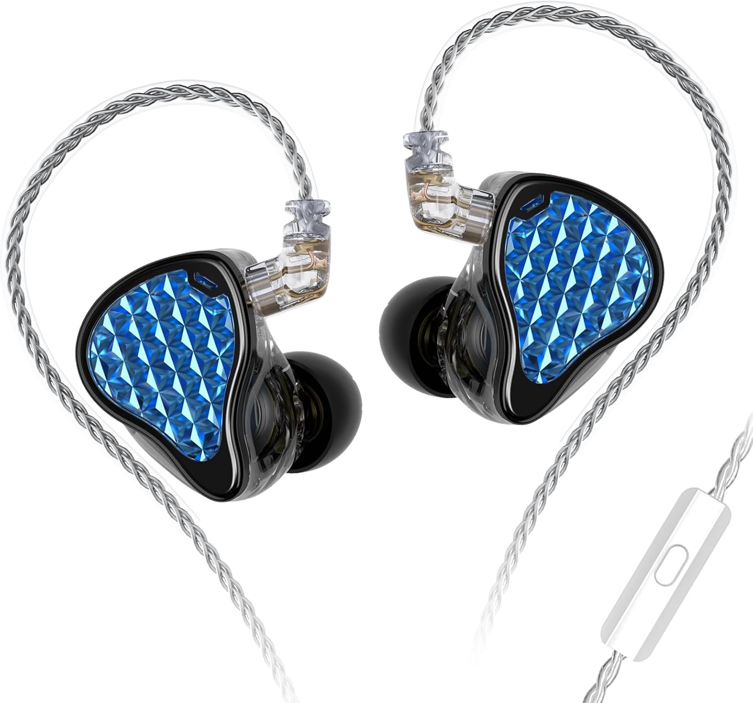 KZ ZAS Pro 7BA+1DD in Ear Monitor, 3.5mm Jack HiFi IEM with Mic, Black | Noise Isolation Earphone with Clear Sound, Comfort Secure in-Ear Fit, 8-Core Detachable Cable for Musicians Audiophil