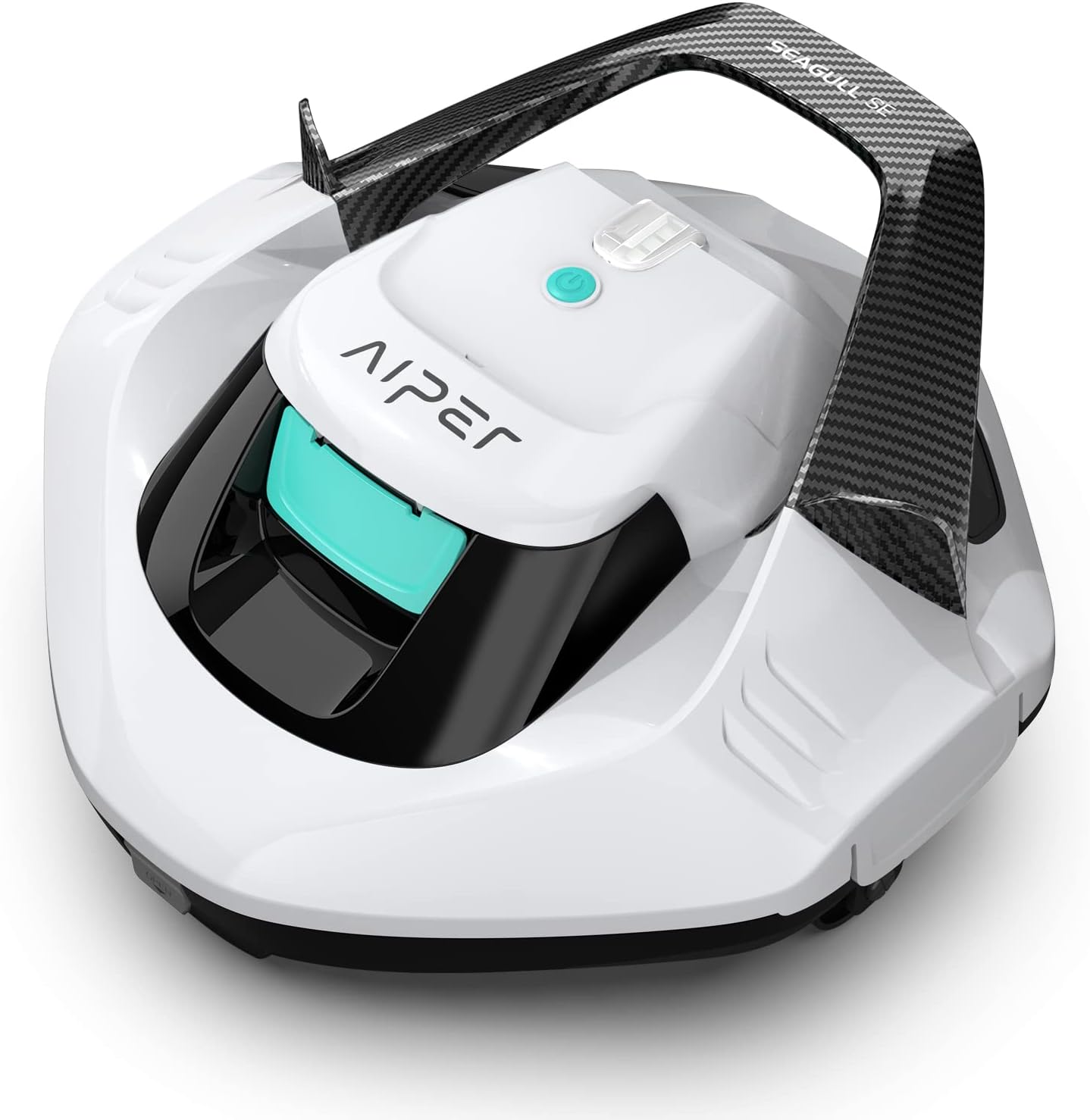AIPER Seagull SE 2025 Cordless Robotic Pool Vacuum with 1200GPH Strong Suction, Lasts 90 Mins Runtime, LED Indicator,Pool Vacuum for Above-Ground Pool up to 40 Feet, Snow White & Teal