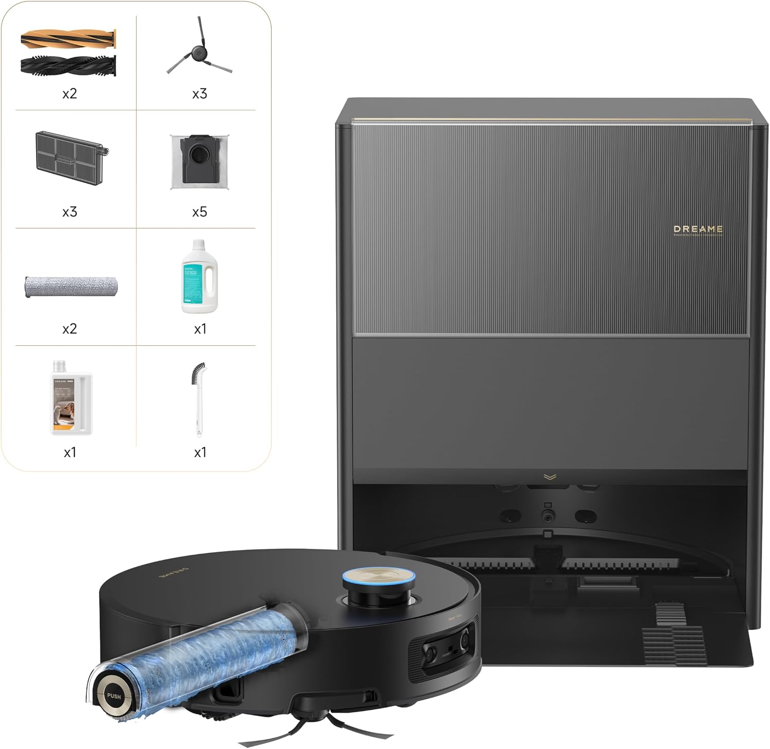 dreame Aqua10 Ultra Roller Complete Robot Vacuum and Mop, AquaRoll Mopping | 30,000Pa Suction, AI Camera & LIDAR Avoidance Tech, Heat-Washes & Dries, Extendable Roller Mop, Carpet Protection