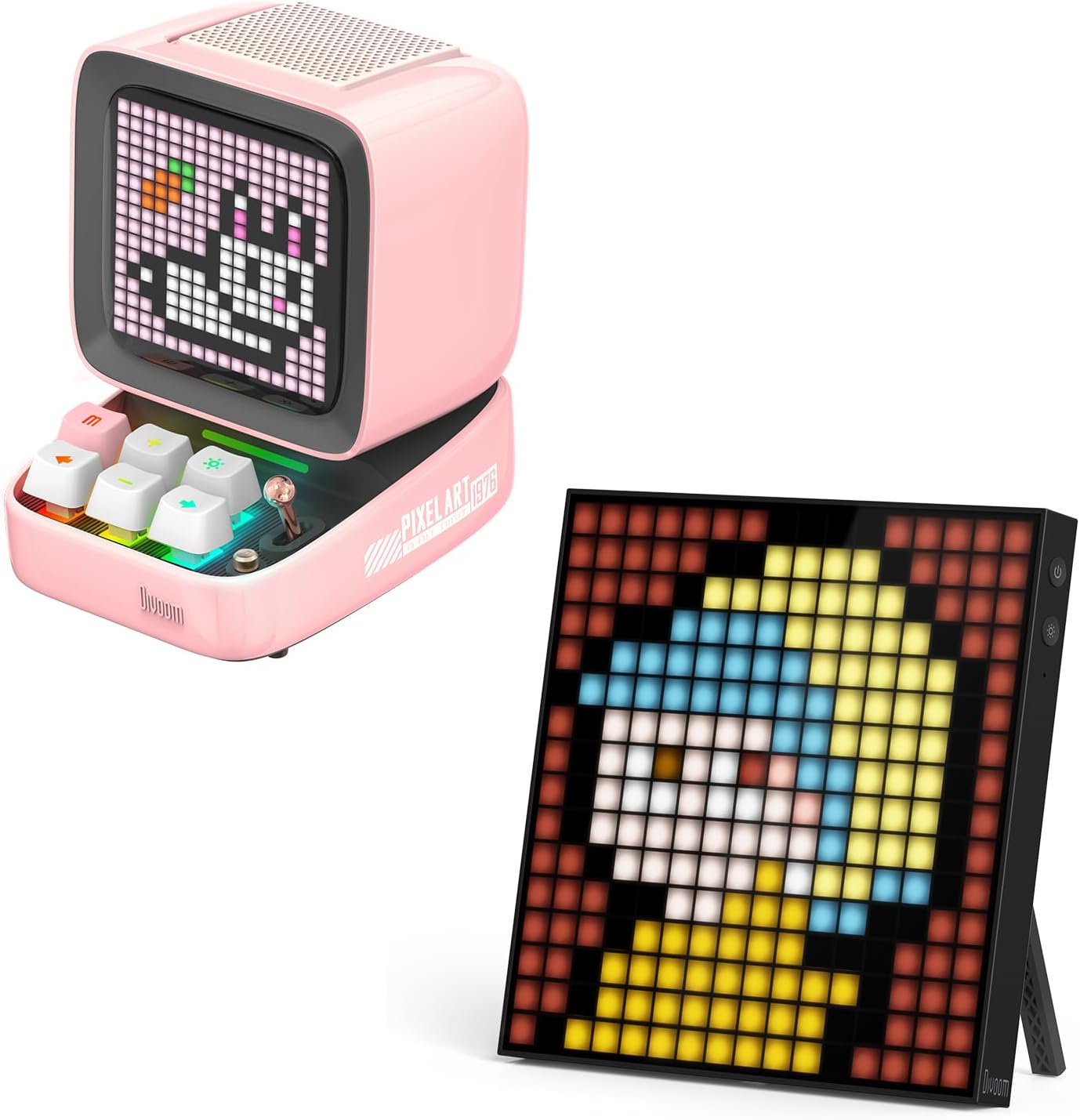 Divoom Pixoo Pixel Art Display & Ditoo Pro Retro Bluetooth Speaker – Customizable Pixel Art, Bluetooth 5.0, for Creative Decor & Fun