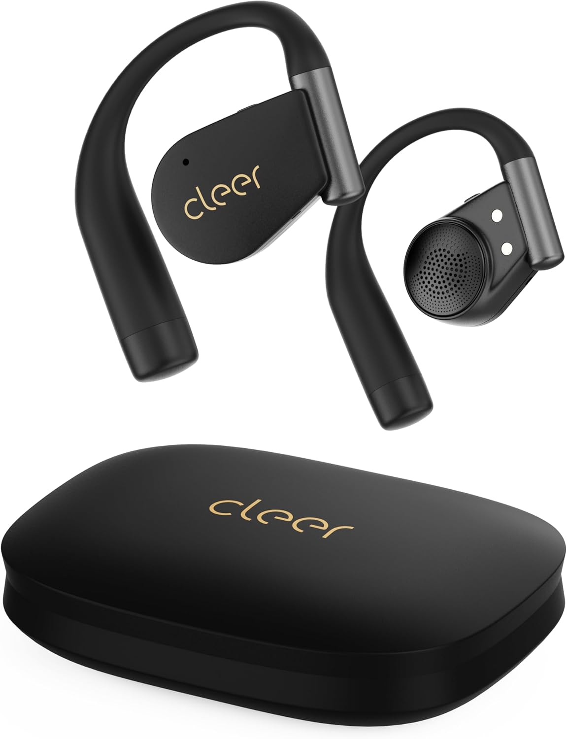 Cleer ARC 4 Plus Open Ear Earbuds with Dolby Audio,Black | True wireless Bluetooth with head tracking, IPX7 waterproof earhook,34H playtime, custom EQ,for sports, running & workout
